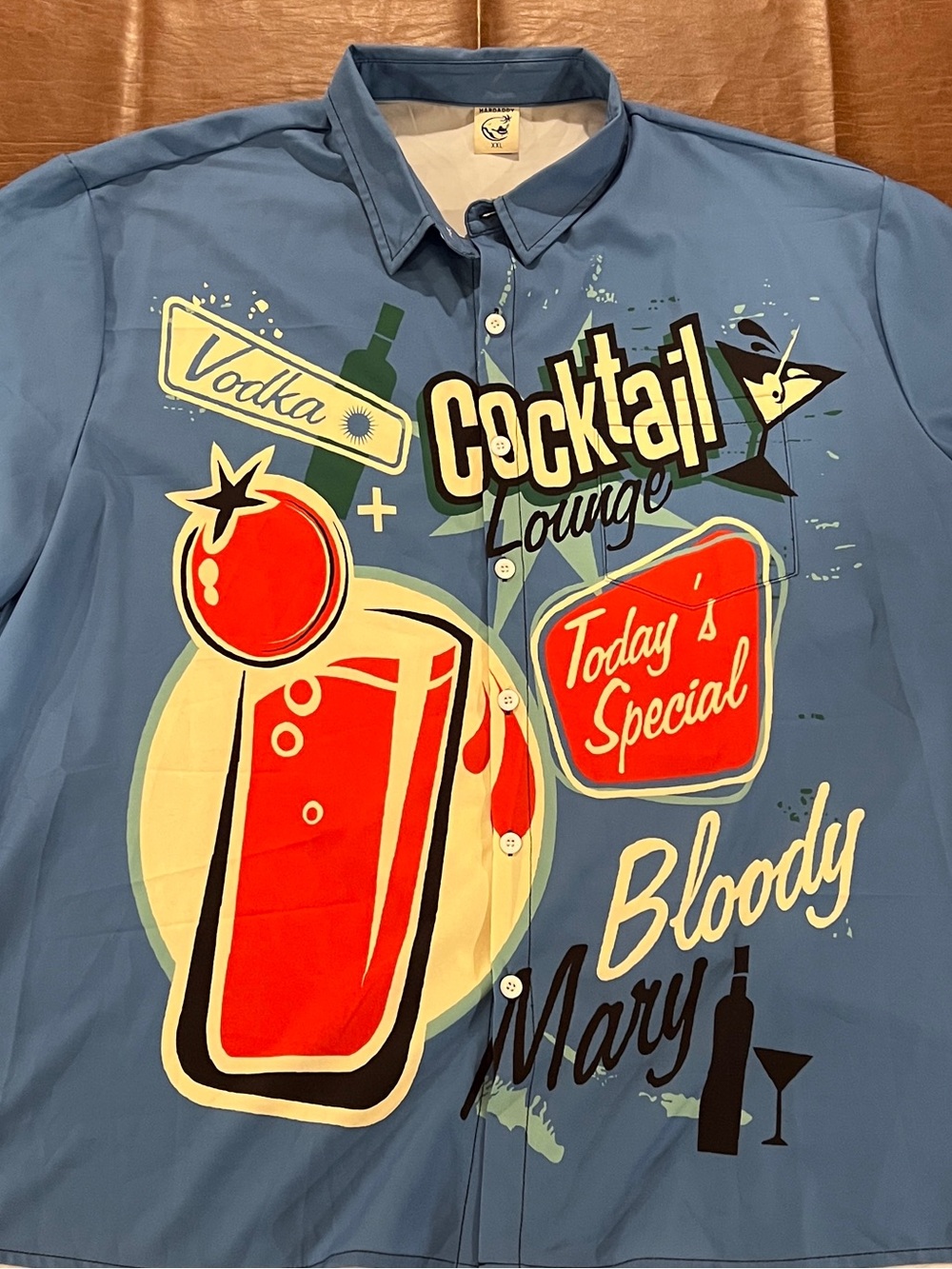 Hardaddy Cocktail Bloody Mary Button Down Hawaiian Shirt - Size 2XL
